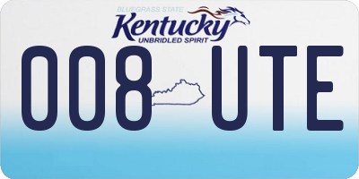 KY license plate 008UTE