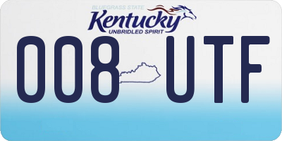KY license plate 008UTF