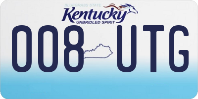 KY license plate 008UTG