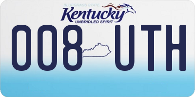 KY license plate 008UTH