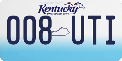 KY license plate 008UTI
