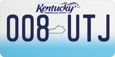 KY license plate 008UTJ