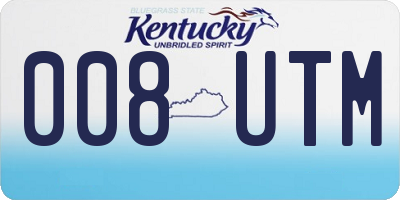 KY license plate 008UTM