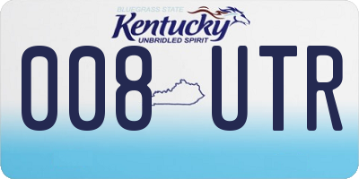 KY license plate 008UTR