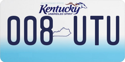 KY license plate 008UTU