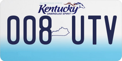 KY license plate 008UTV