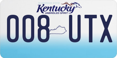 KY license plate 008UTX