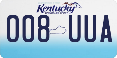 KY license plate 008UUA