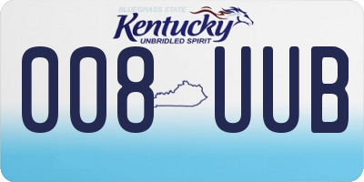 KY license plate 008UUB