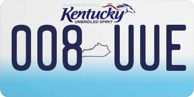 KY license plate 008UUE