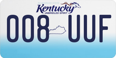 KY license plate 008UUF