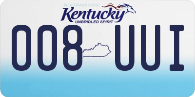 KY license plate 008UUI