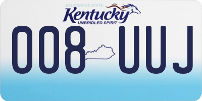 KY license plate 008UUJ