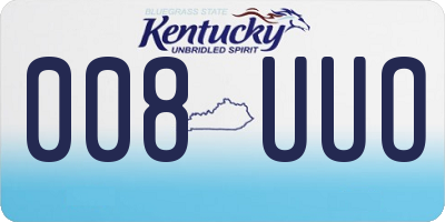 KY license plate 008UUO