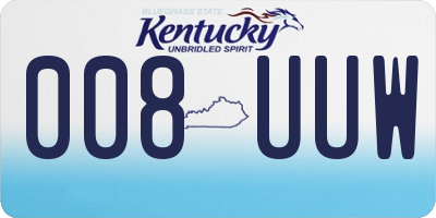 KY license plate 008UUW