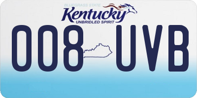 KY license plate 008UVB