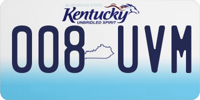 KY license plate 008UVM