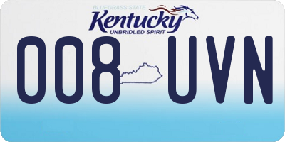 KY license plate 008UVN