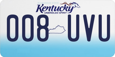KY license plate 008UVU