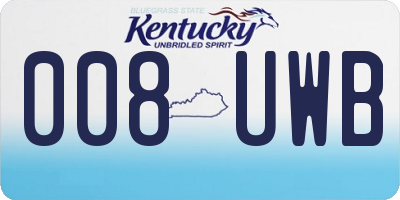 KY license plate 008UWB