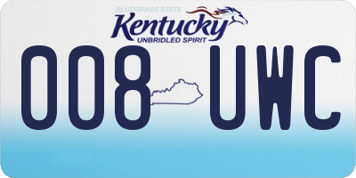KY license plate 008UWC