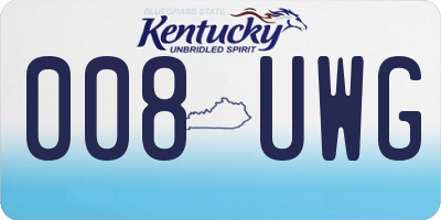 KY license plate 008UWG