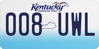 KY license plate 008UWL