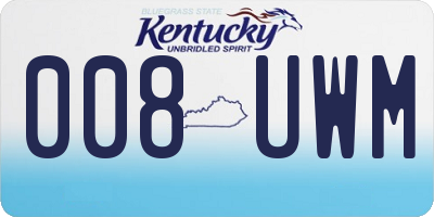 KY license plate 008UWM