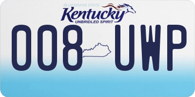 KY license plate 008UWP
