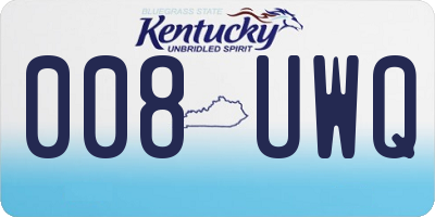 KY license plate 008UWQ