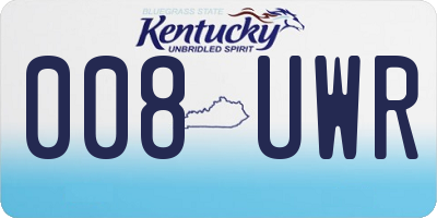 KY license plate 008UWR
