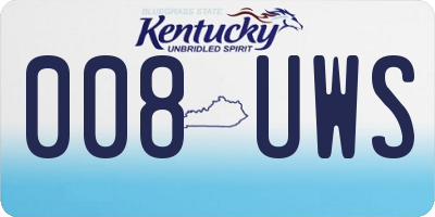 KY license plate 008UWS