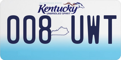 KY license plate 008UWT