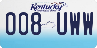 KY license plate 008UWW
