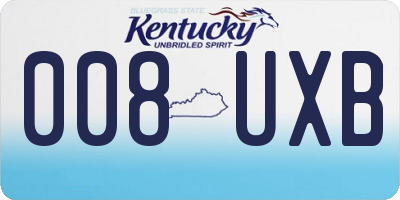 KY license plate 008UXB