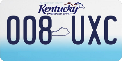 KY license plate 008UXC