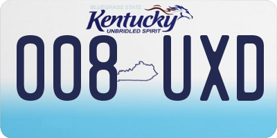 KY license plate 008UXD