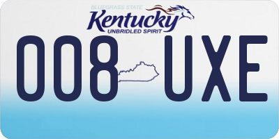 KY license plate 008UXE