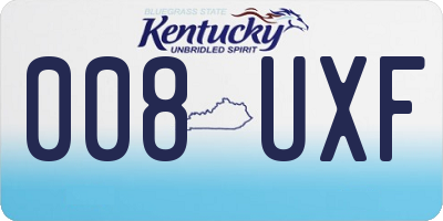 KY license plate 008UXF