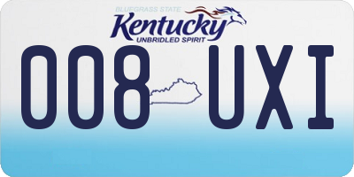 KY license plate 008UXI