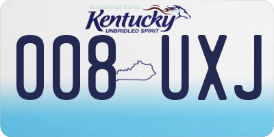 KY license plate 008UXJ