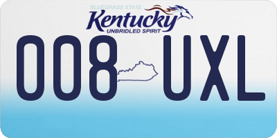 KY license plate 008UXL
