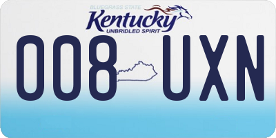 KY license plate 008UXN