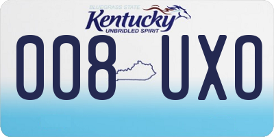 KY license plate 008UXO
