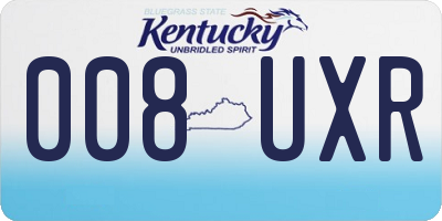 KY license plate 008UXR