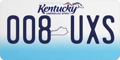 KY license plate 008UXS
