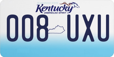 KY license plate 008UXU