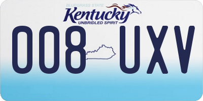 KY license plate 008UXV