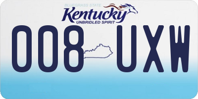 KY license plate 008UXW