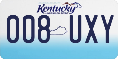 KY license plate 008UXY